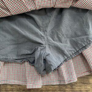 Zara burgundy plaid pleated preppy clueless skirt skort with shorts 3T